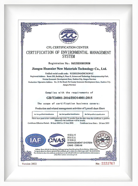 Environmental Management System Certificate (Jiangsu Huasier)